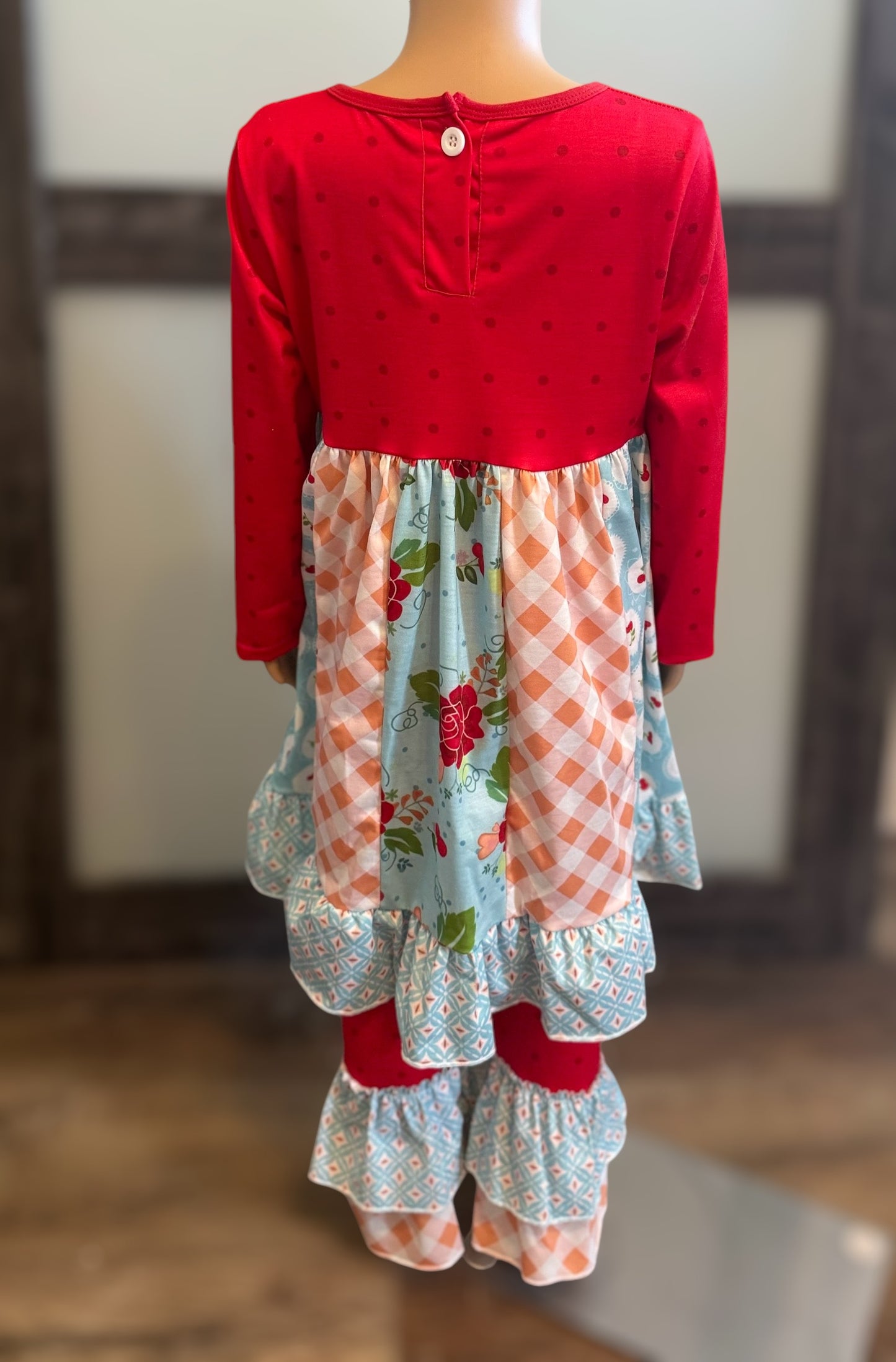 Red Cherries Dress and Matching Red Pants