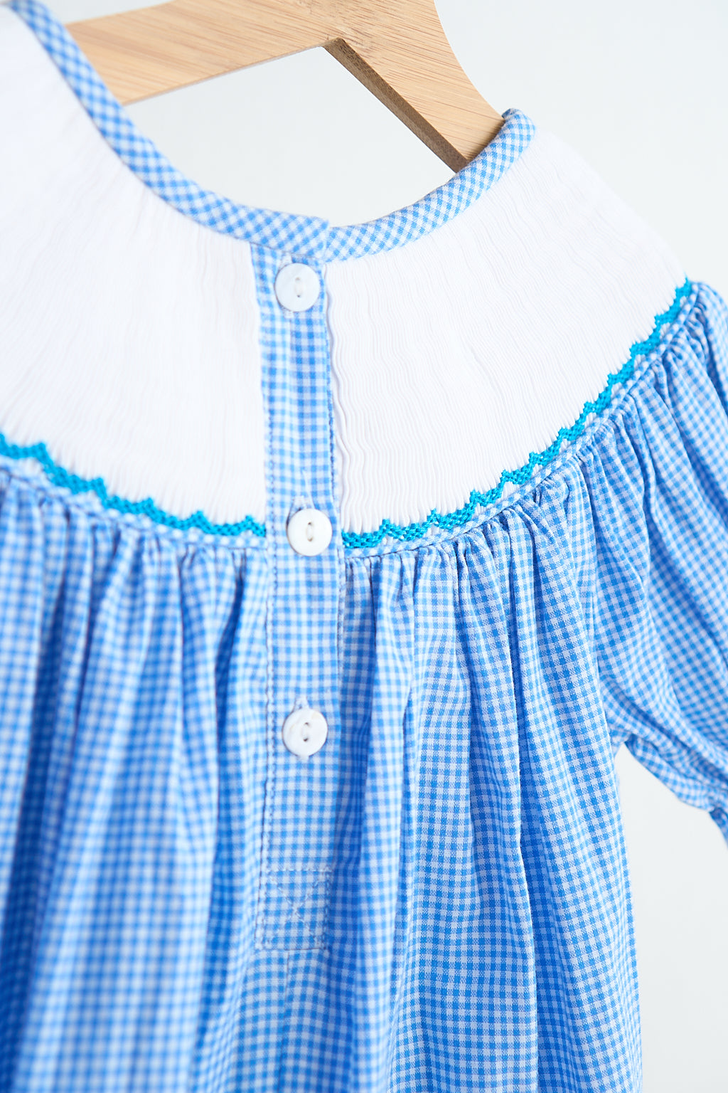 F*r*o*z*e*n* Blue snow princess hand smocked gingham dress