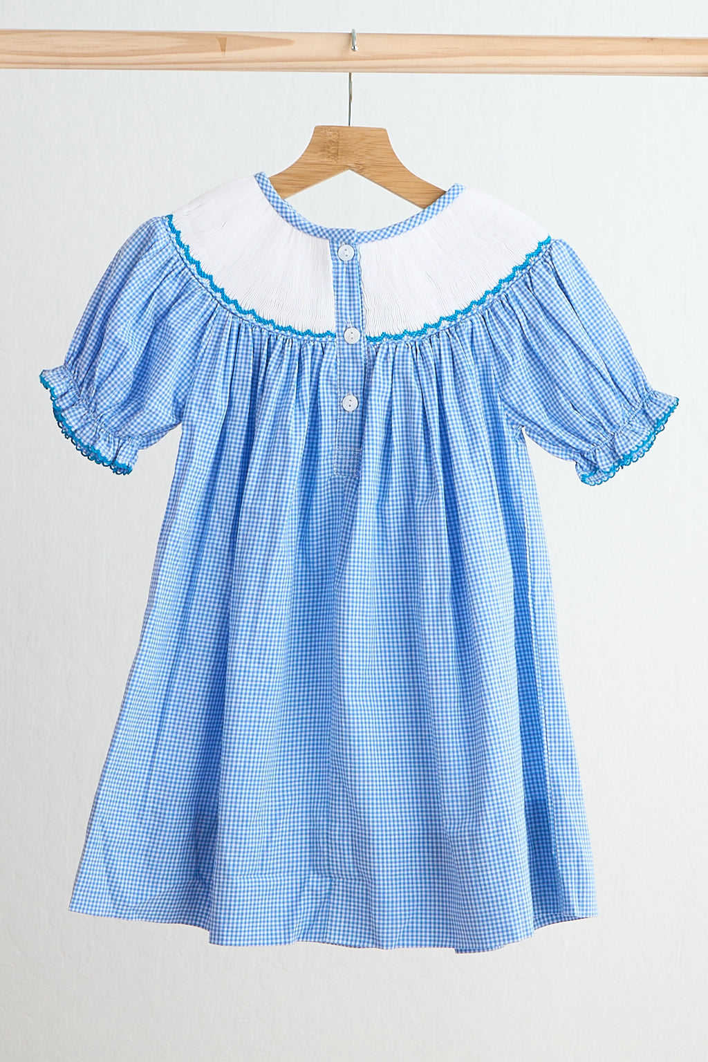 F*r*o*z*e*n* Blue snow princess hand smocked gingham dress