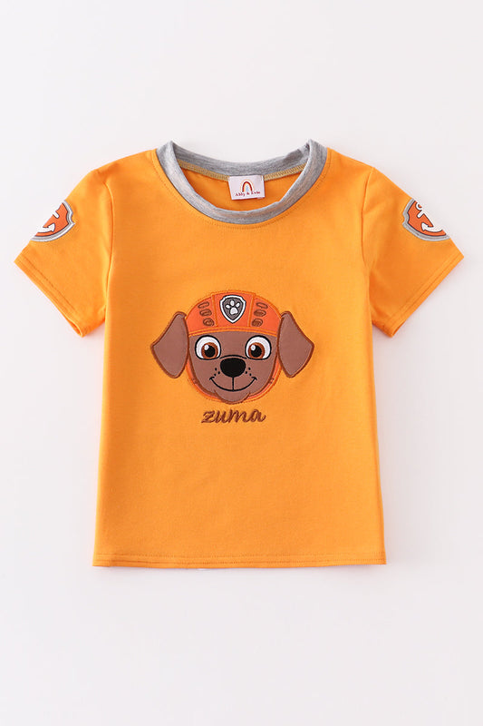 Orange character applique boy top *P*a*w**P*a*t*r*o*l*