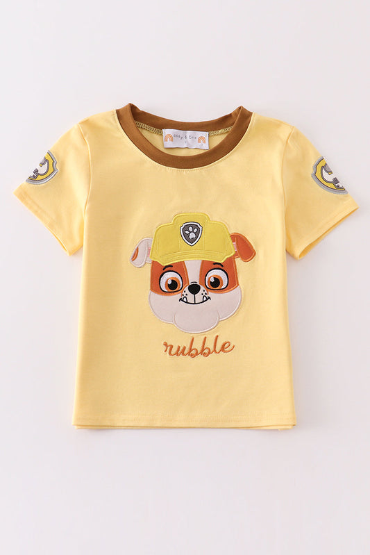 P*a*w**P*a*t*r*o*l* Yellow character applique boy top