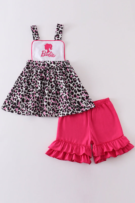 B*a*r*b*i*e* Leopard ruffle girl set