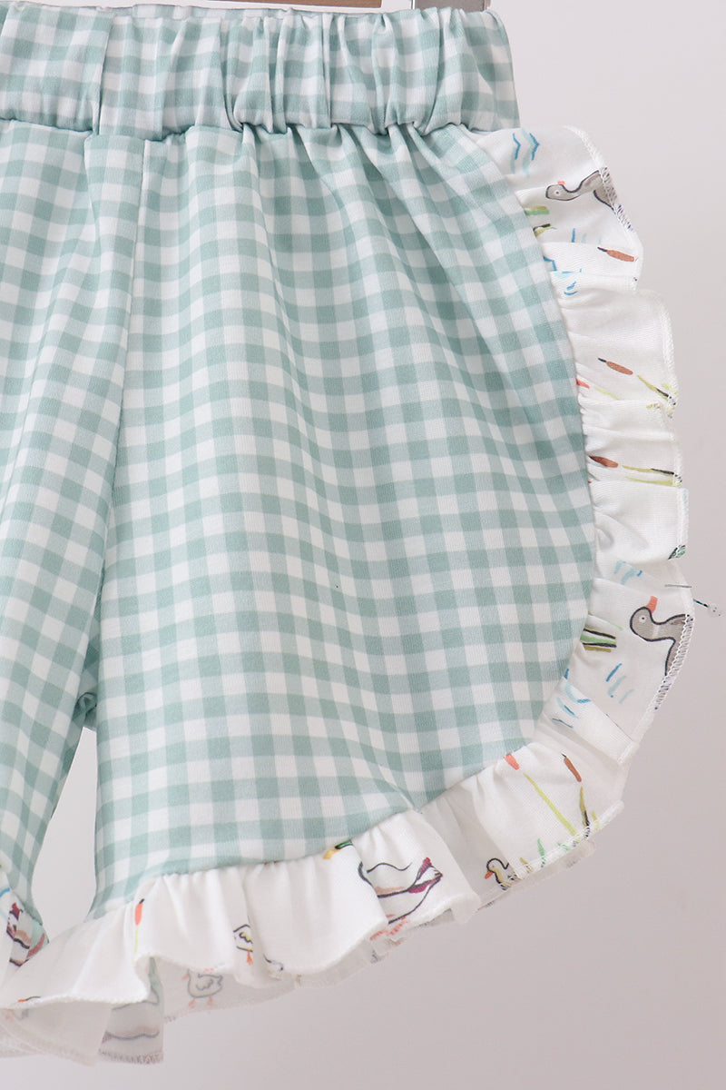 Green Duck Knit ruffle Set