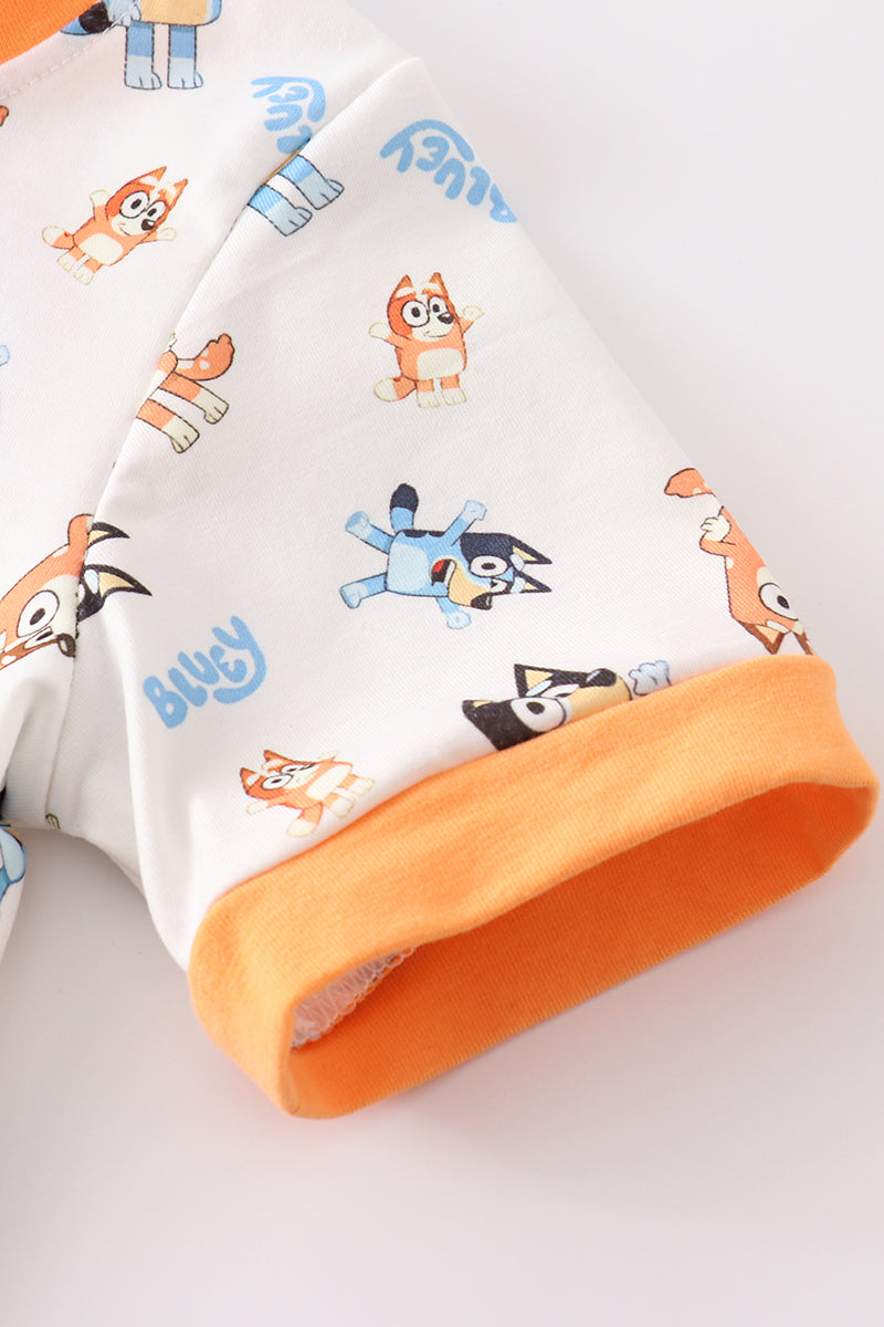 Orange character boy pajamas set *B*l*u*e*y*