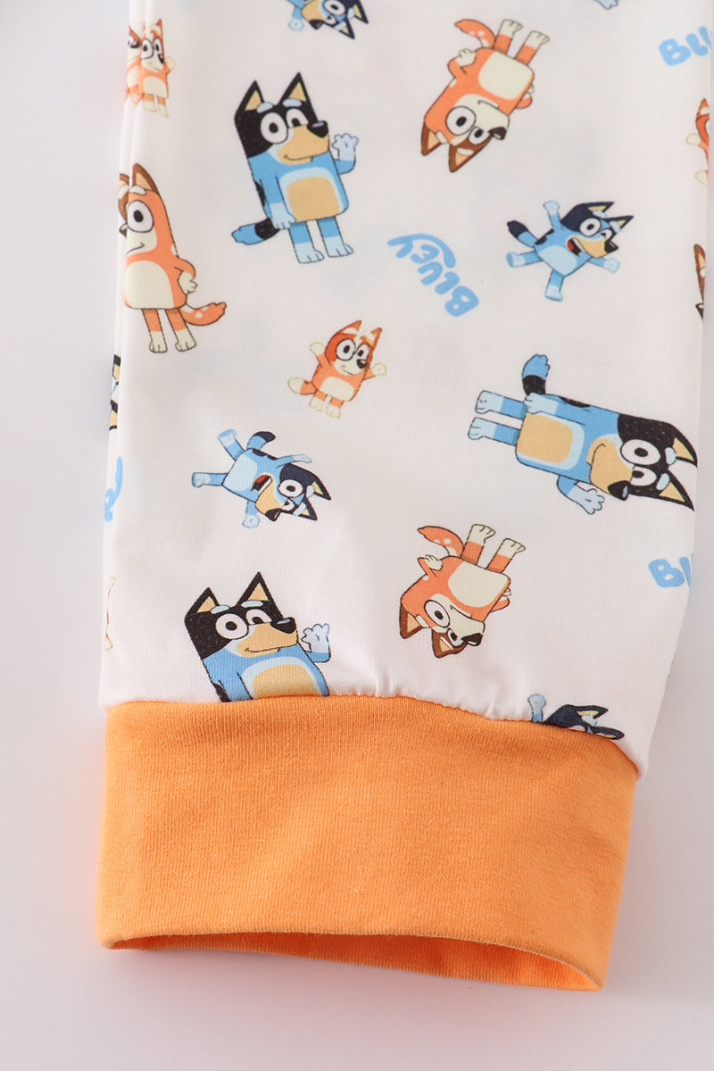 Orange character boy pajamas set *B*l*u*e*y*