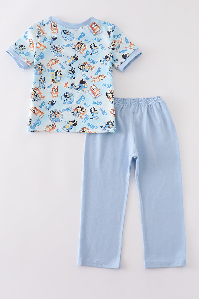 B*l*u*e*y* Blue character boy pants set