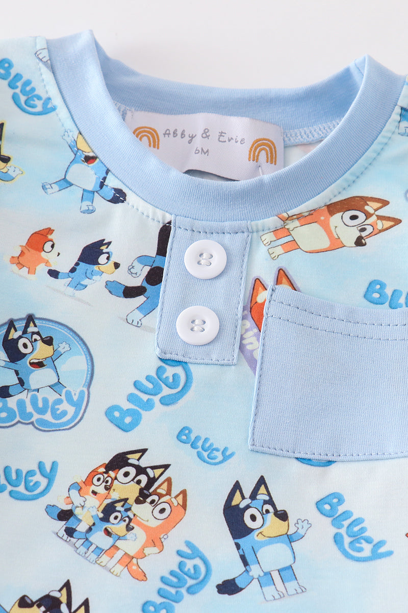 B*l*u*e*y* Blue character baby boy set