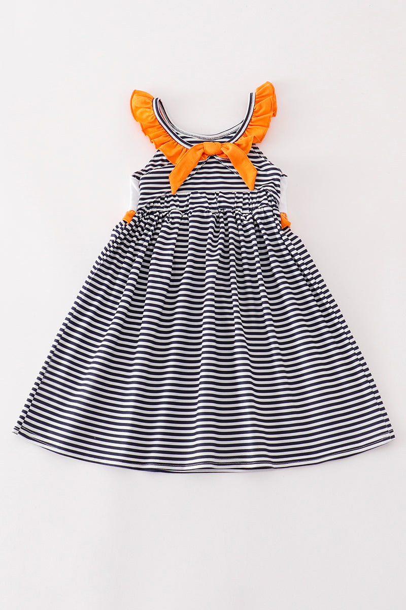 A*u*b*u*r*n* Navy WAR EAGLE embroidery stripe dress