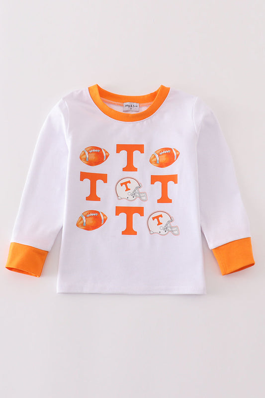 T*e*n*n*e*s*s*e*e* Orange football boy top