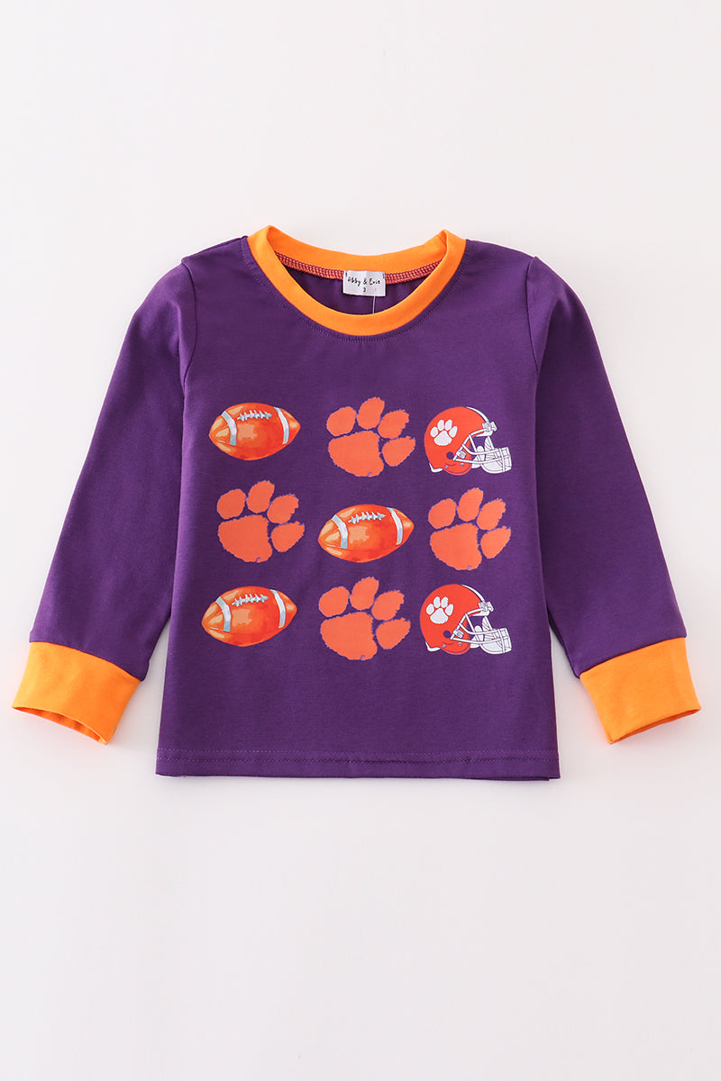 C*l*e*m*s*o*n* football print boy top