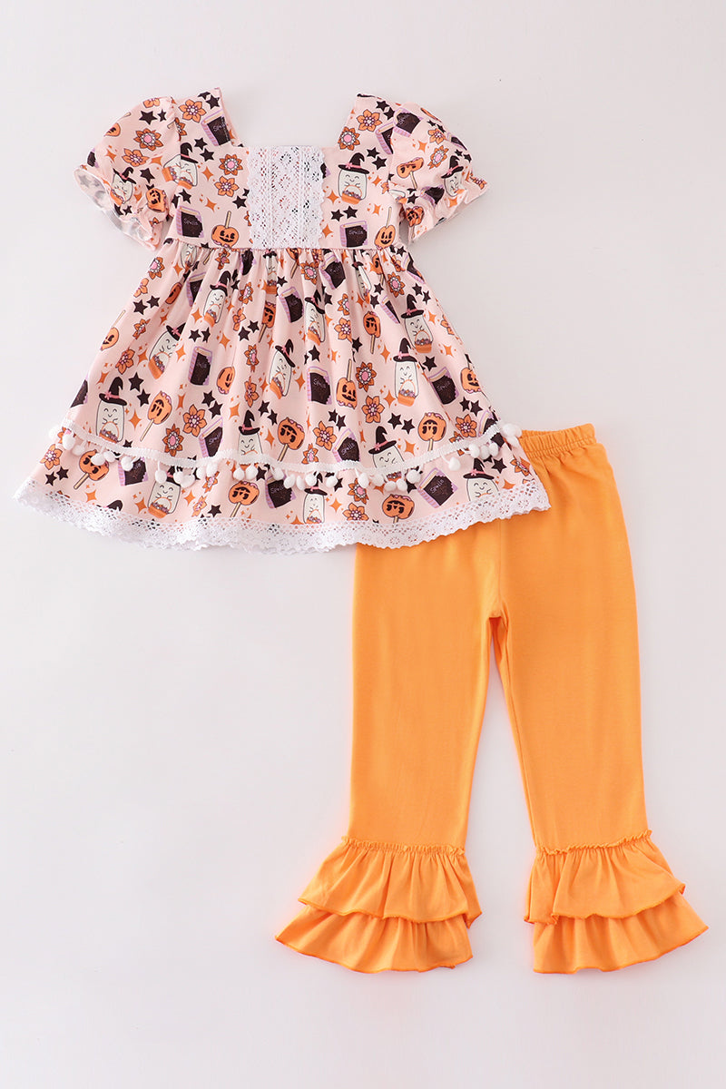 Happy halloween girl pants set