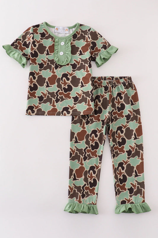 Camouflage print girl set