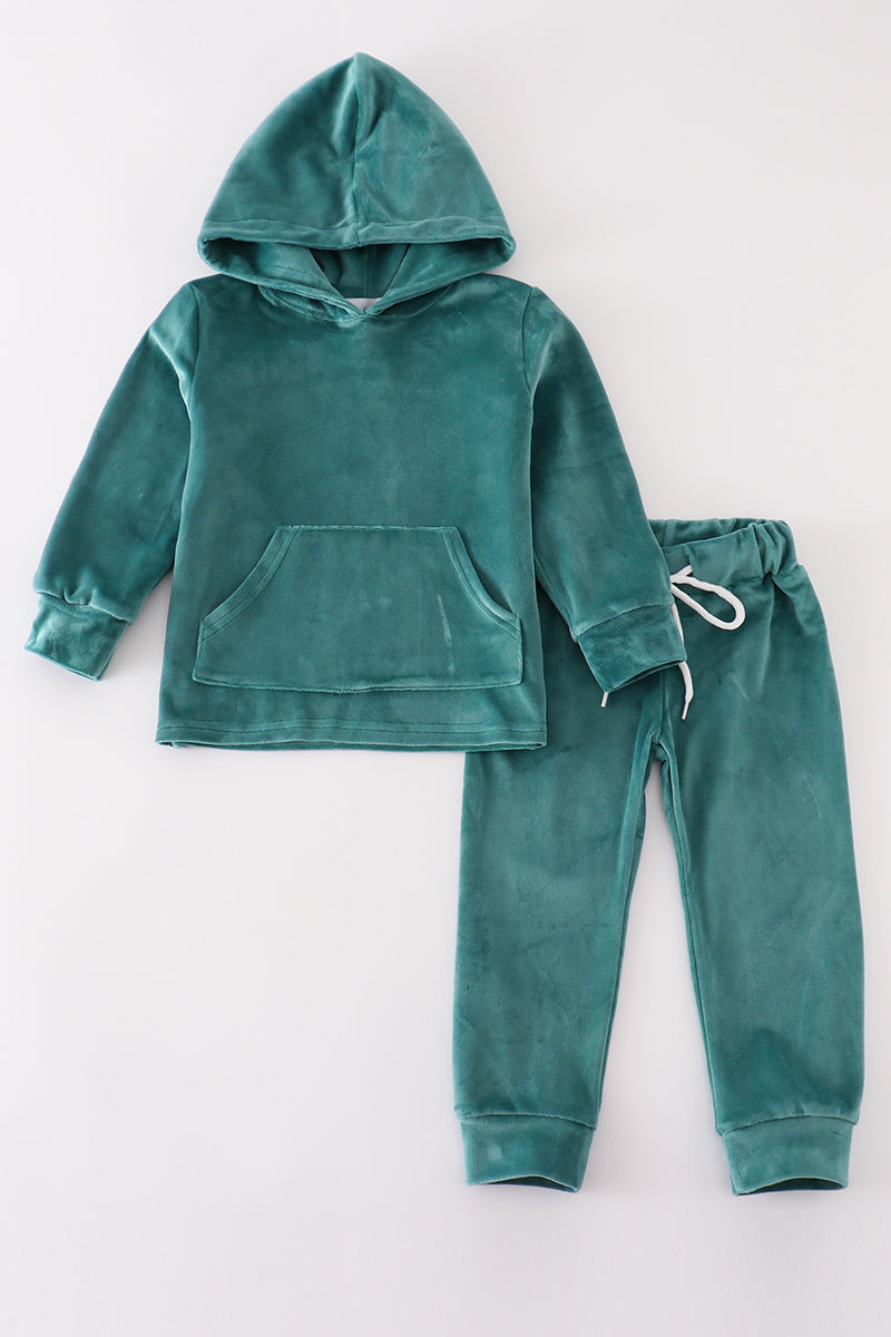 Baby forest velvet boy hoodie set