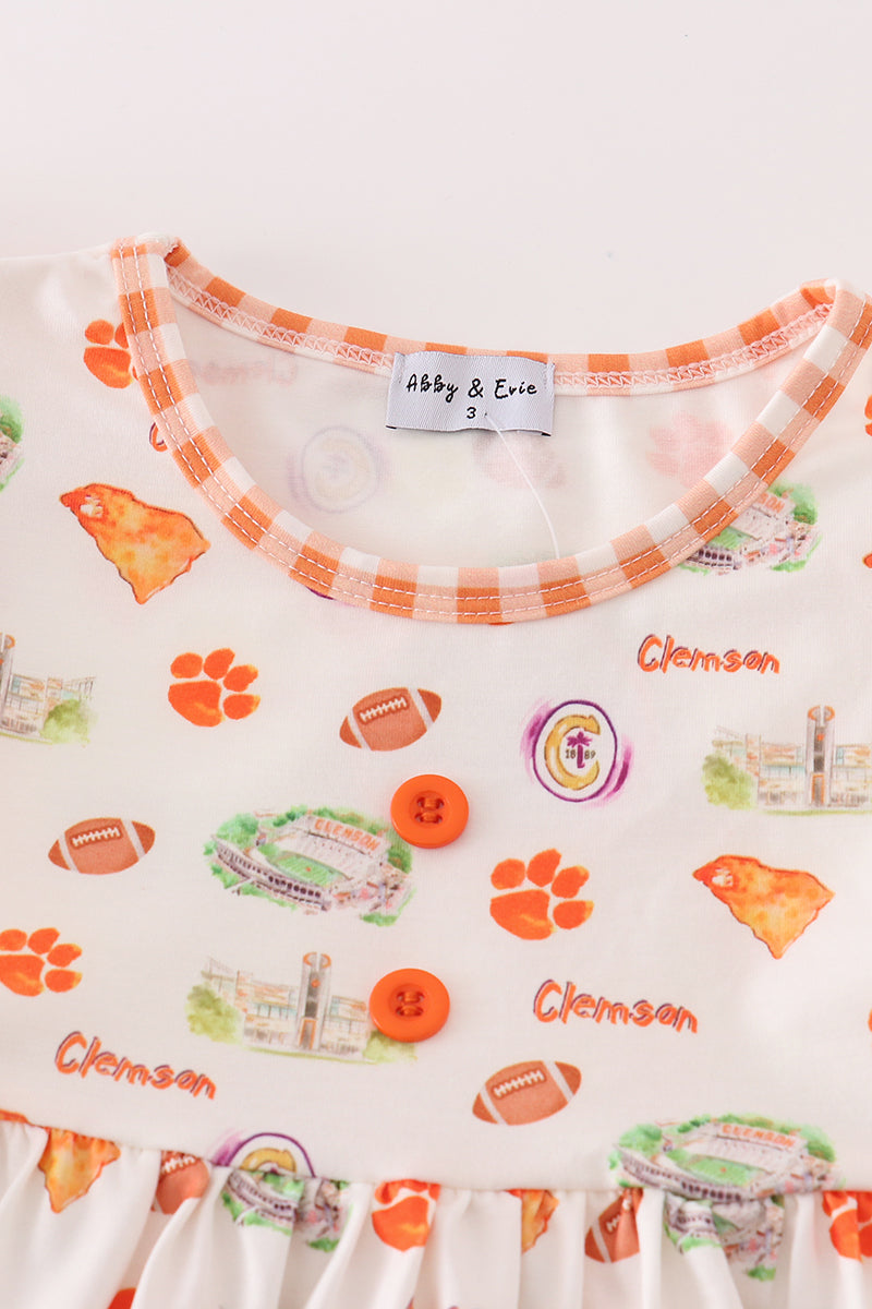 C*l*e*m*s*o*n* football baby girl dress