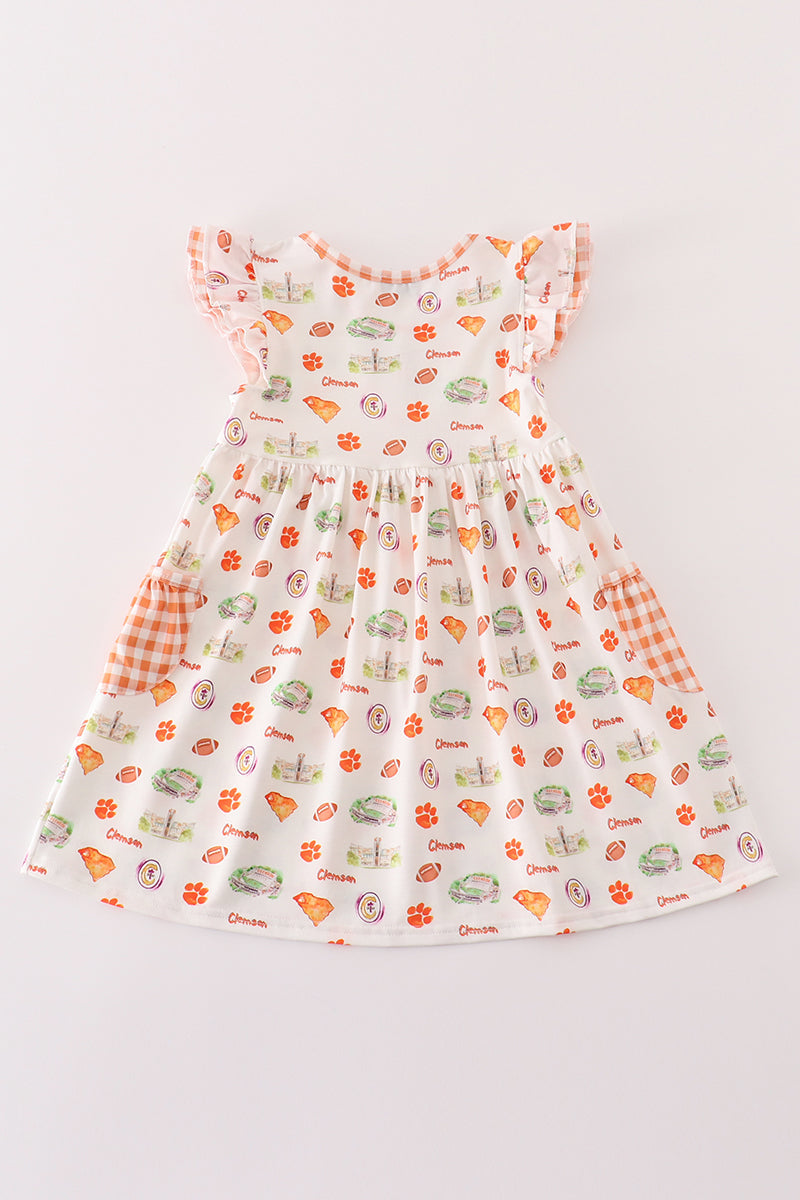 C*l*e*m*s*o*n* football baby girl dress