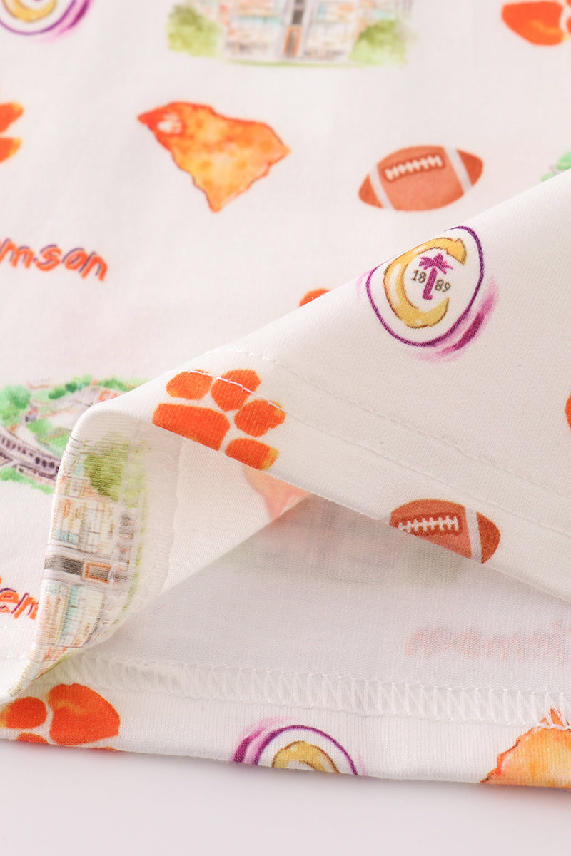 C*l*e*m*s*o*n* football baby girl pajamas set