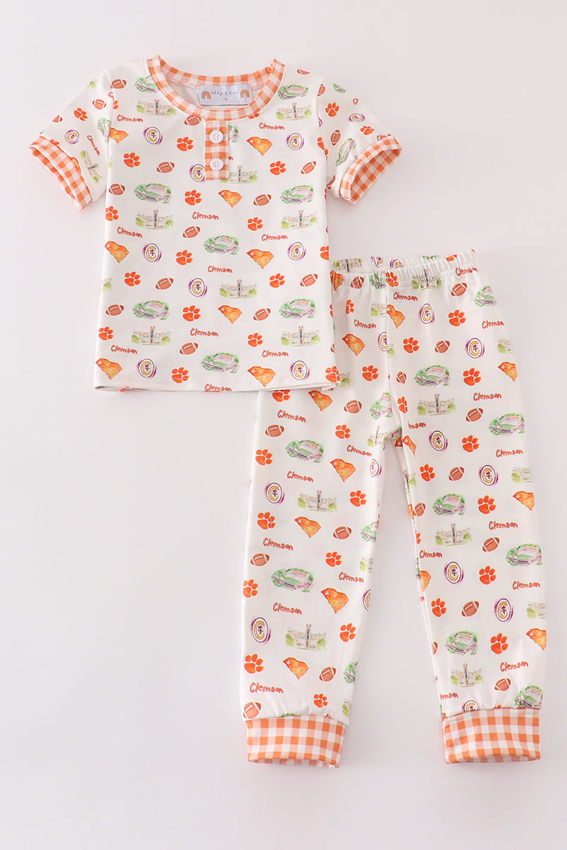 C*l*e*m*s*o*n* football baby boy pajamas set