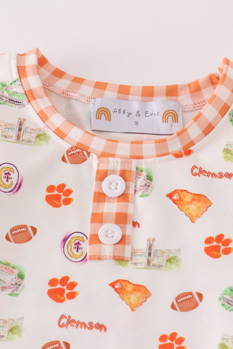 C*l*e*m*s*o*n* football baby boy pajamas set