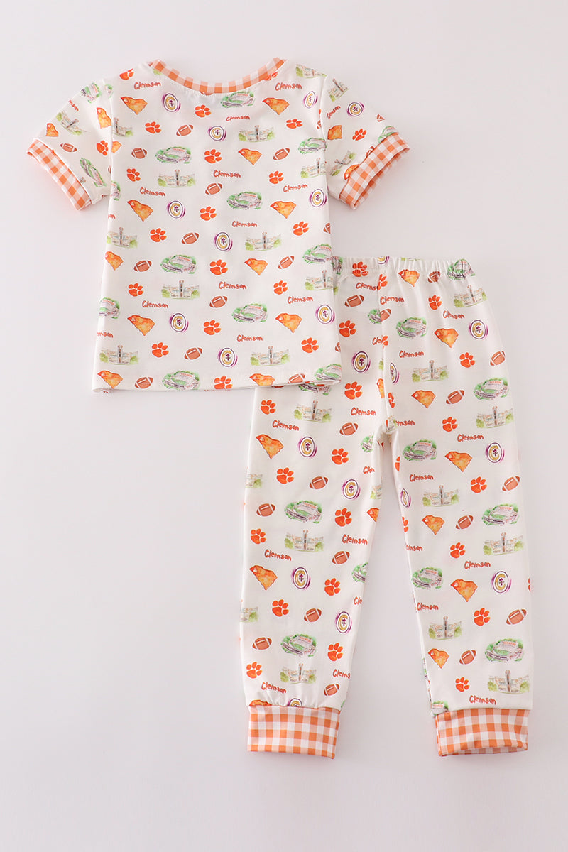 C*l*e*m*s*o*n* football baby boy pajamas set