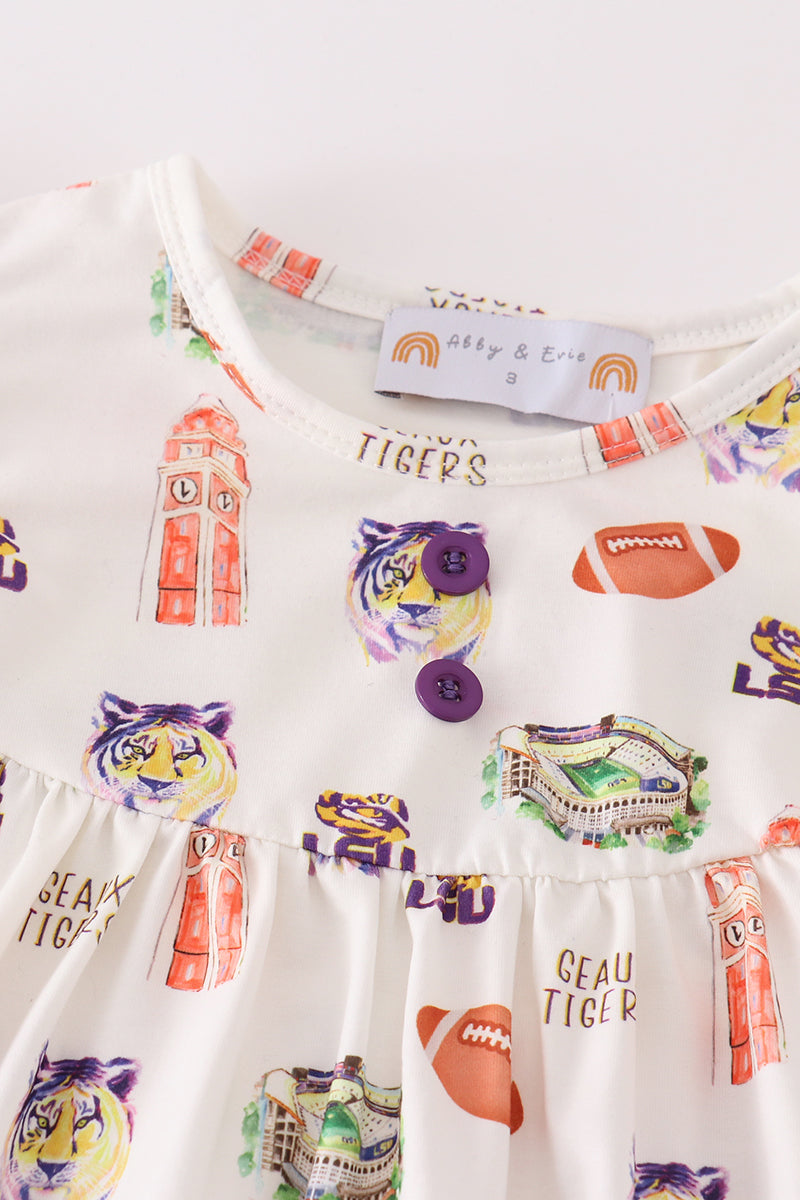 L*S*U* Purple geaux tiger girl set