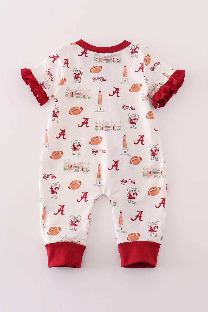 A*l*a*b*a*m*a* Maroon roll tide football girl romper