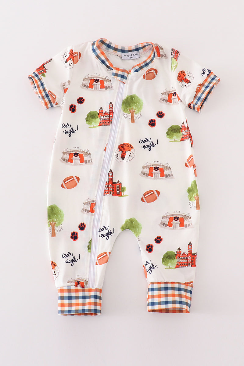 A*u*b*u*r*n*
 football tiger boy romper