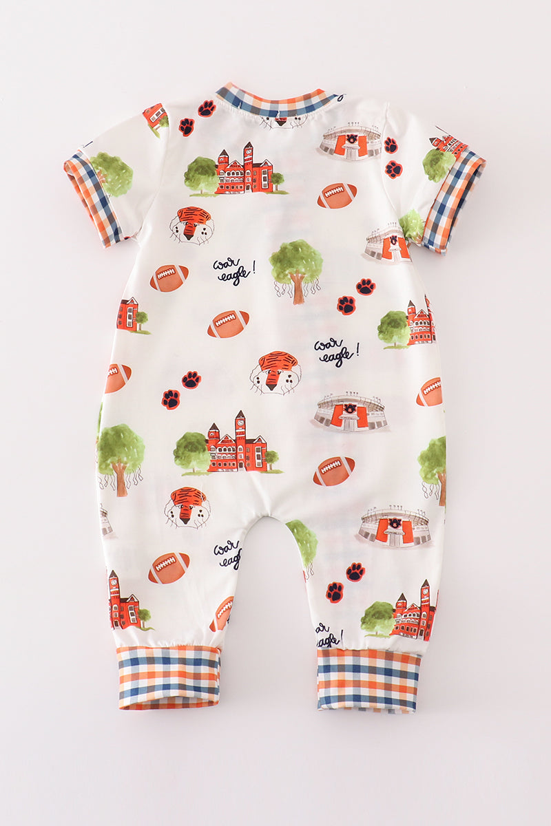 A*u*b*u*r*n*
 football tiger boy romper