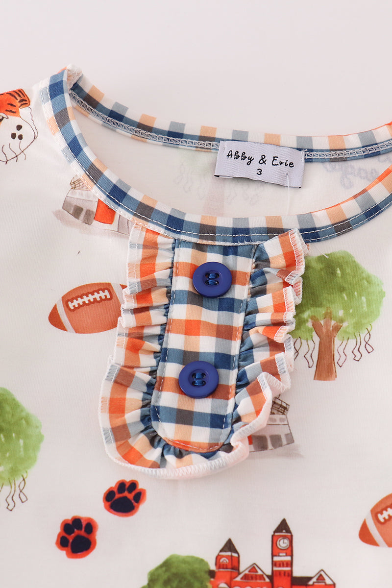 A*u*b*u*r*n* football tiger girl pajamas set