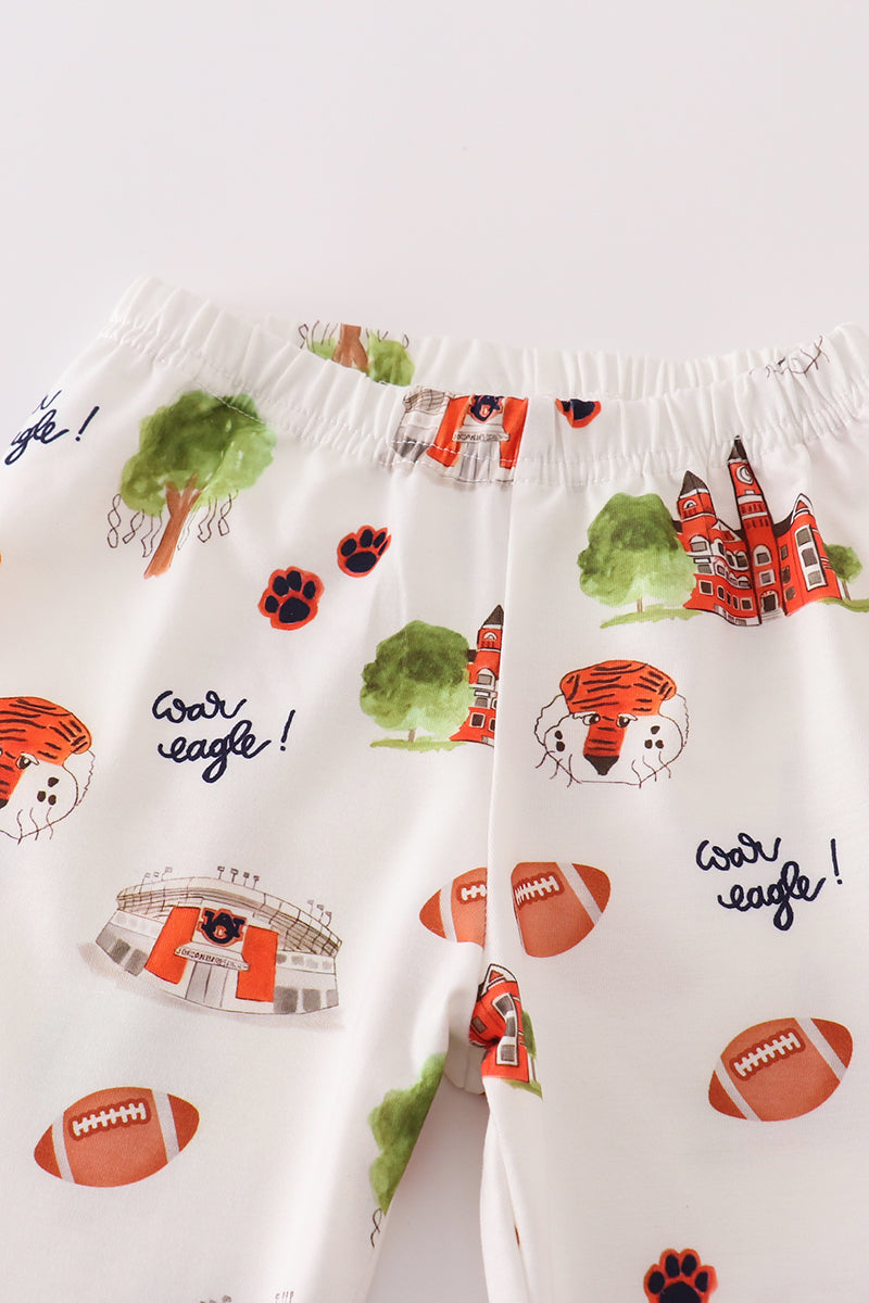 A*u*b*u*r*n* football tiger girl pajamas set