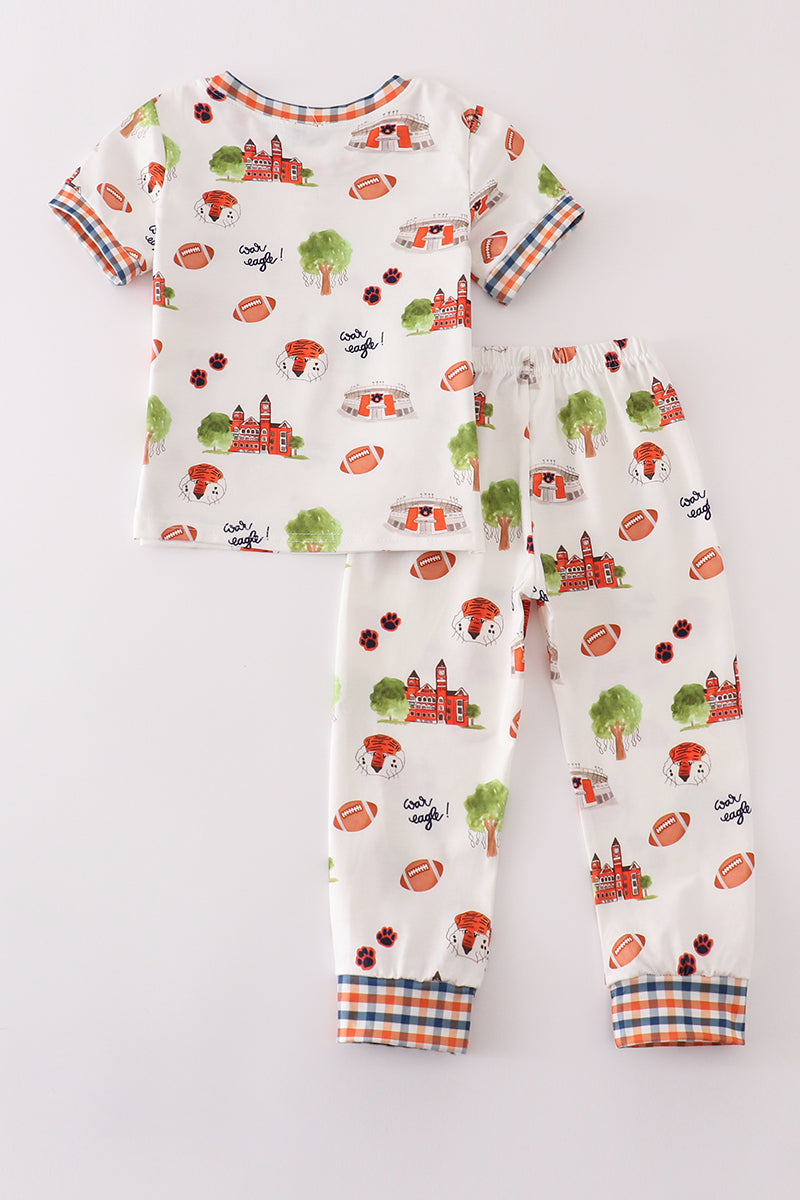 A*u*b*u*r*n*
 football tiger boy pajamas set