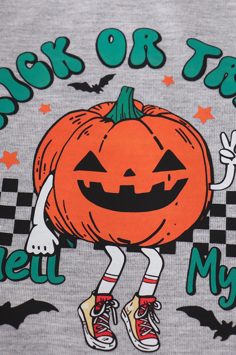 Halloween pumpkin boy romper