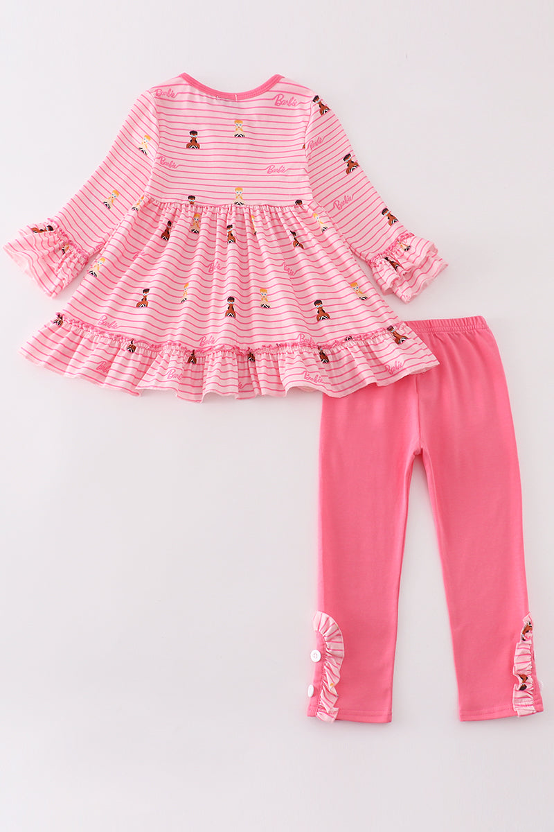 B*a*r*b*i*e* Pink stripe girl ruffle set