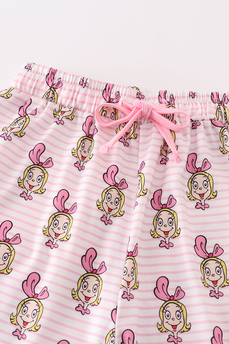 Pink stripe character mom pajamas pants *C*i*n*d*y**L*o*u**W*h*o*