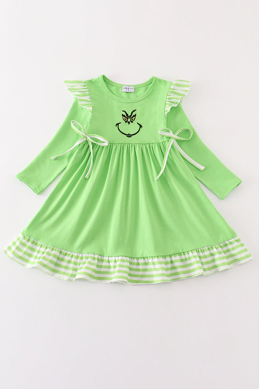 G*r*i*n*c*h* Green embroidery girl dress