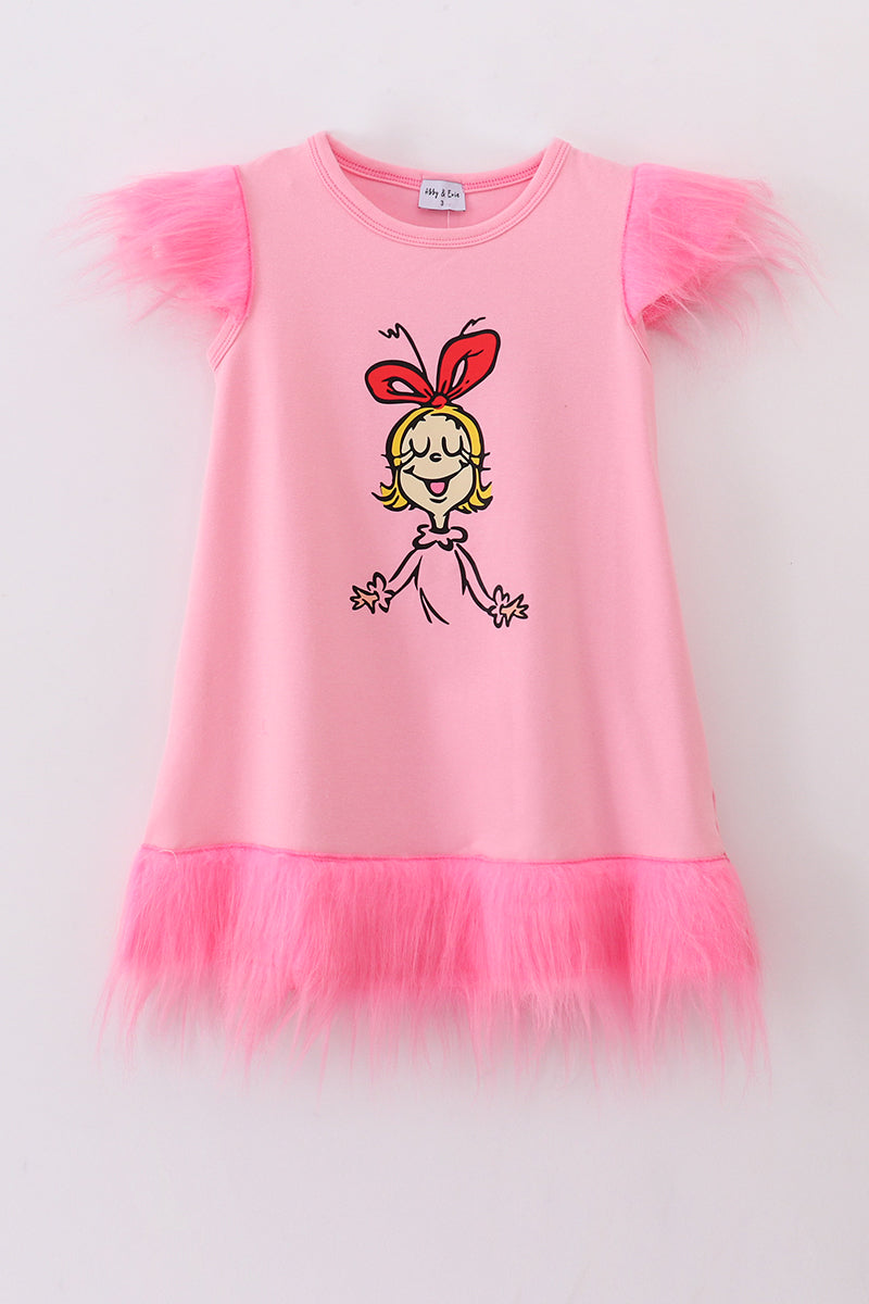 Pink character print girl dress *C*i*n*d*y**L*o*u**W*h*o*