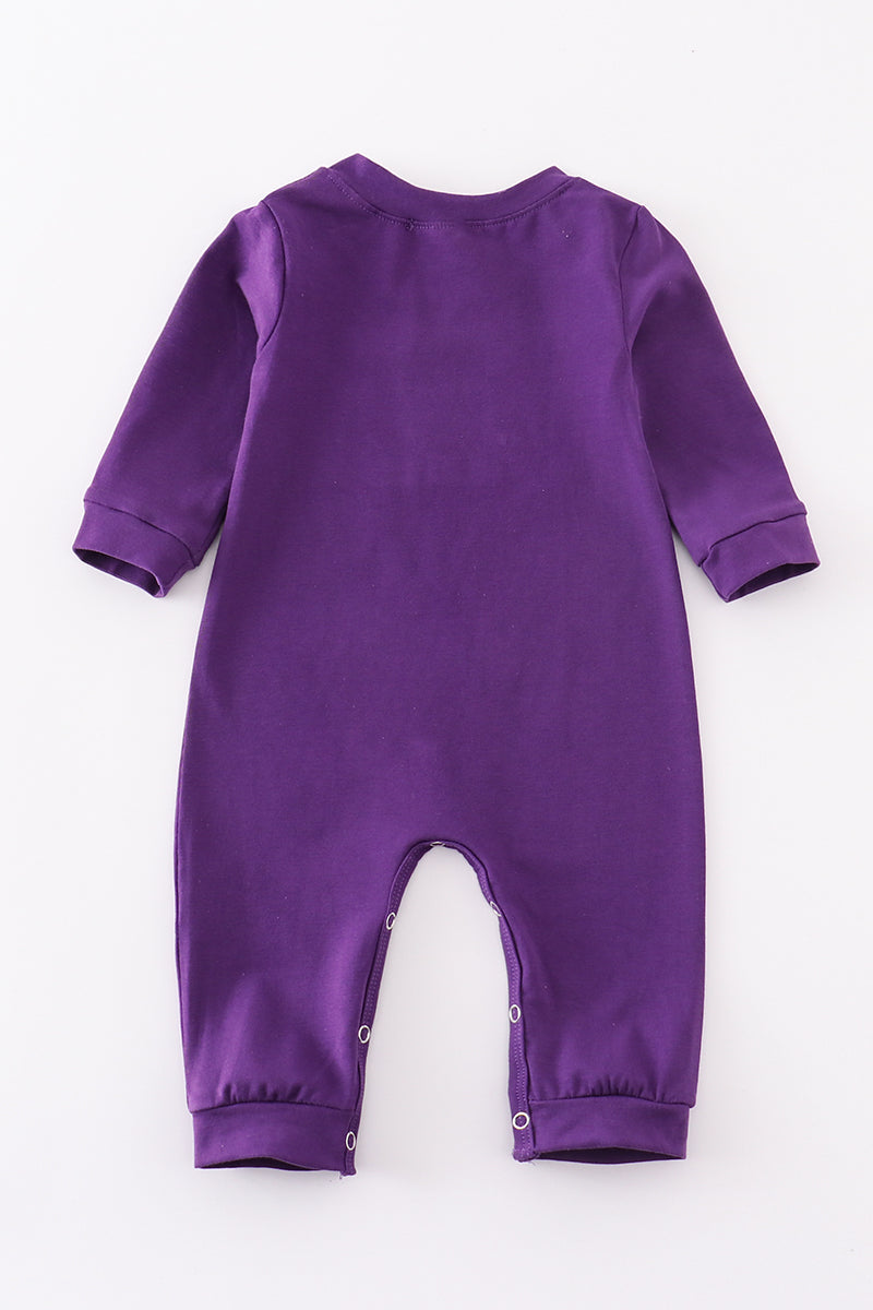 L*S*U Purple geaux embroidery boy romper