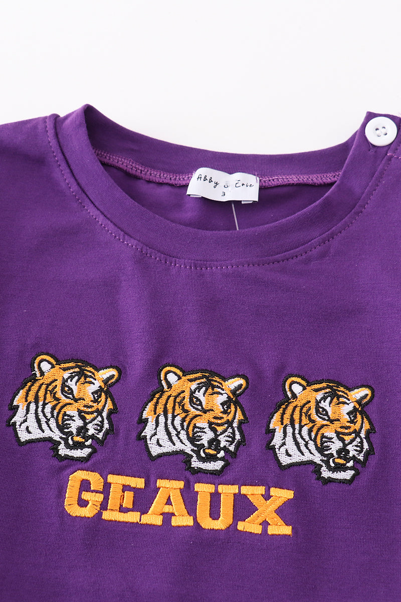 L*S*U Purple geaux embroidery boy top