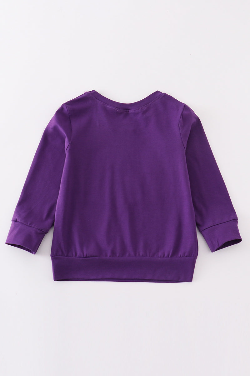 L*S*U Purple geaux embroidery boy top