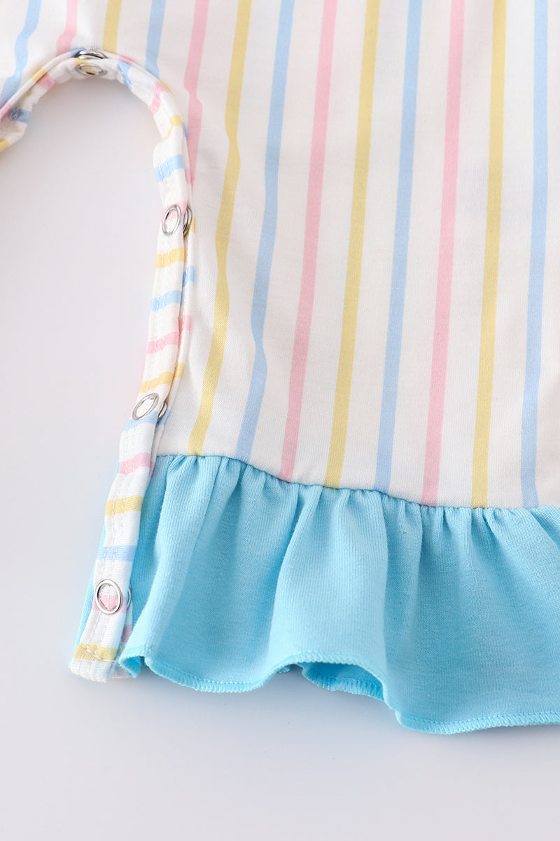 C*i*n*d*e*r*e*l*l*a* Stripe princess embroidery girl romper