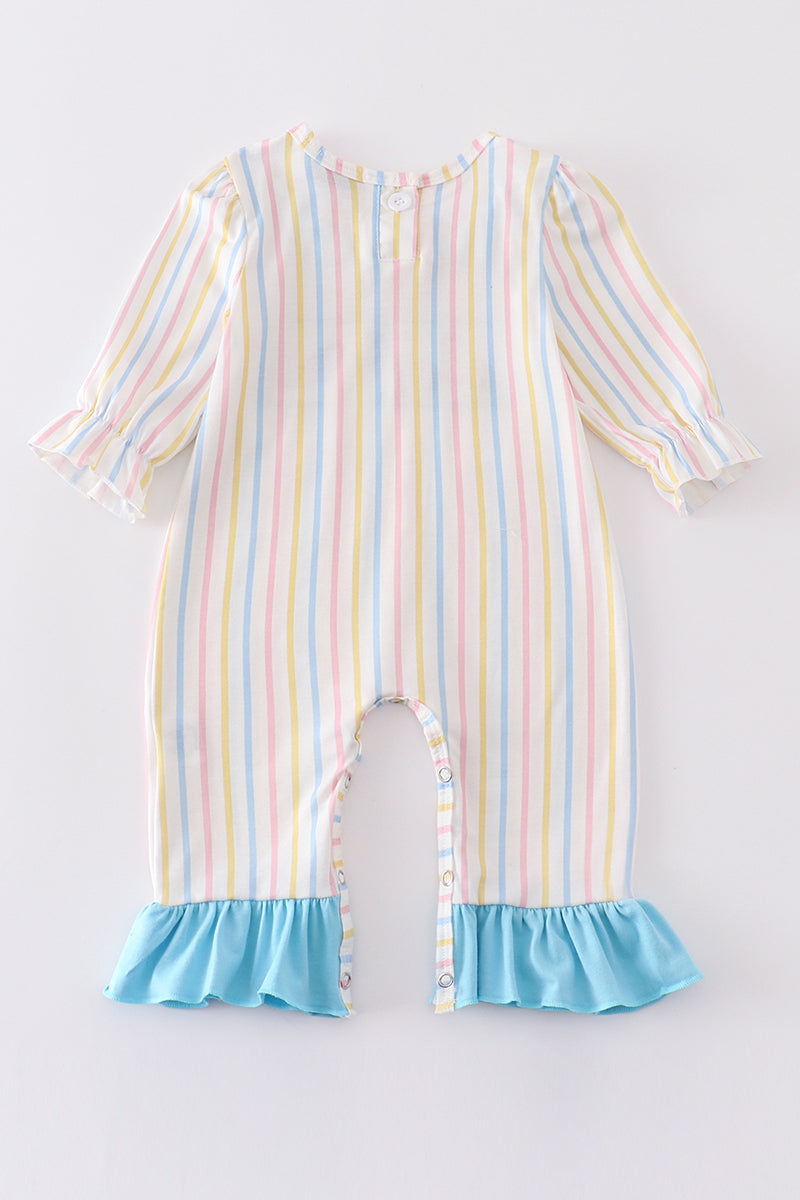 C*i*n*d*e*r*e*l*l*a* Stripe princess embroidery girl romper