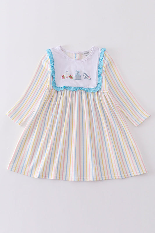 C*i*n*d*e*r*e*l*l*a* Stripe princess embroidery girl dress