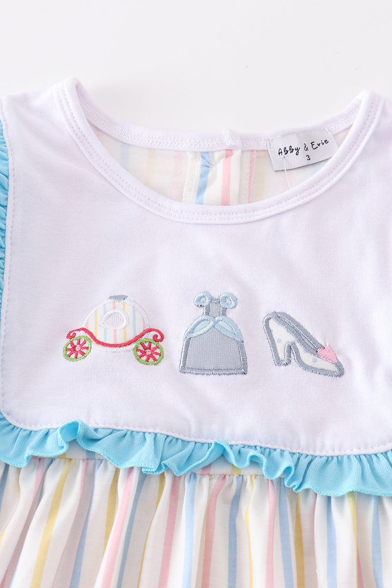 C*i*n*d*e*r*e*l*l*a* Stripe princess embroidery girl dress