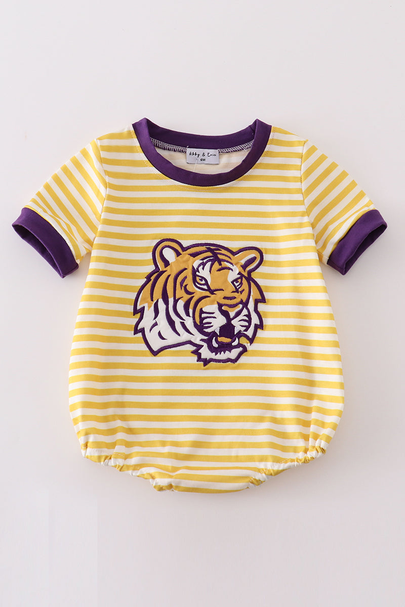 L*S*U* Yellow tiger embroidery boy bubble