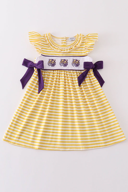 L*S*U* Yellow tiger embroidery dress