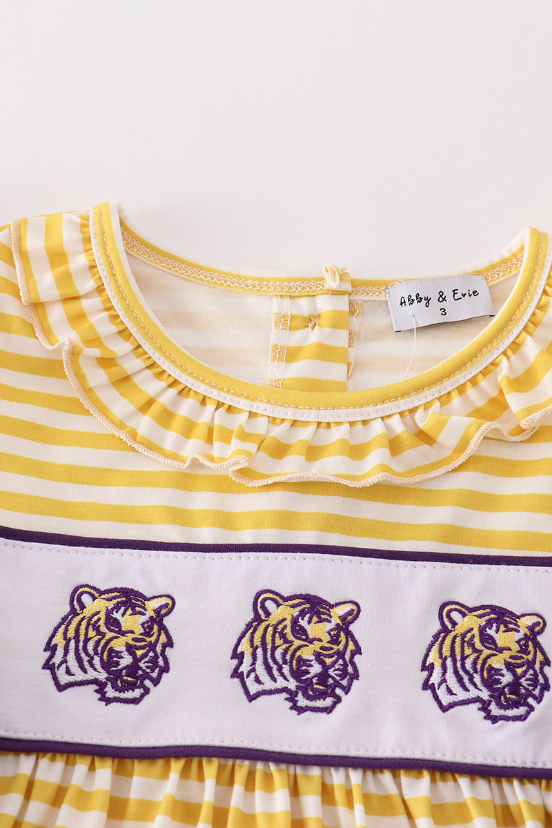 L*S*U* Yellow tiger embroidery dress