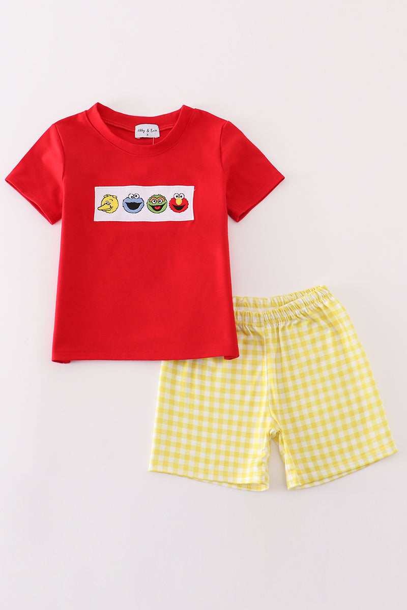 S*e*s*a*m*e* S*t*r*e*e*t* Red charactor embroidery boy set