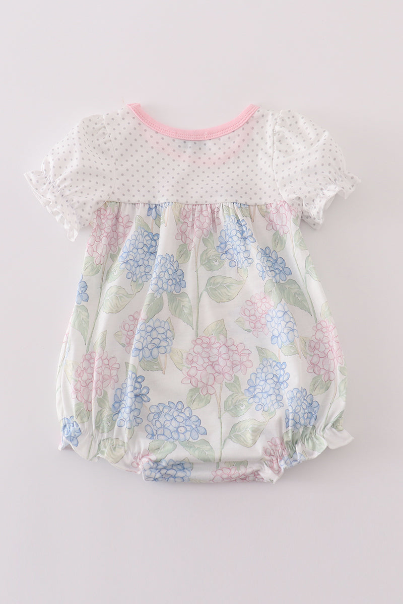 Pink Blossom Serenity print ruffle bubble