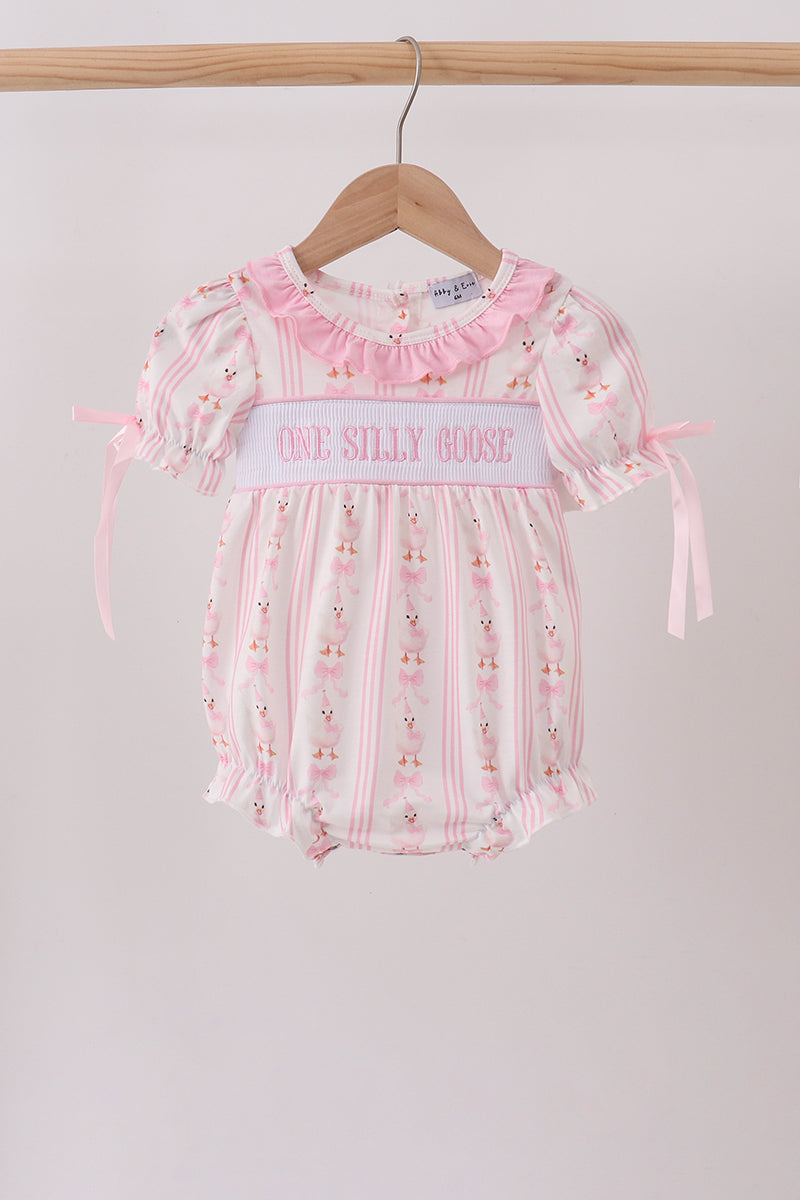 Pink Goose Smocked Bubble