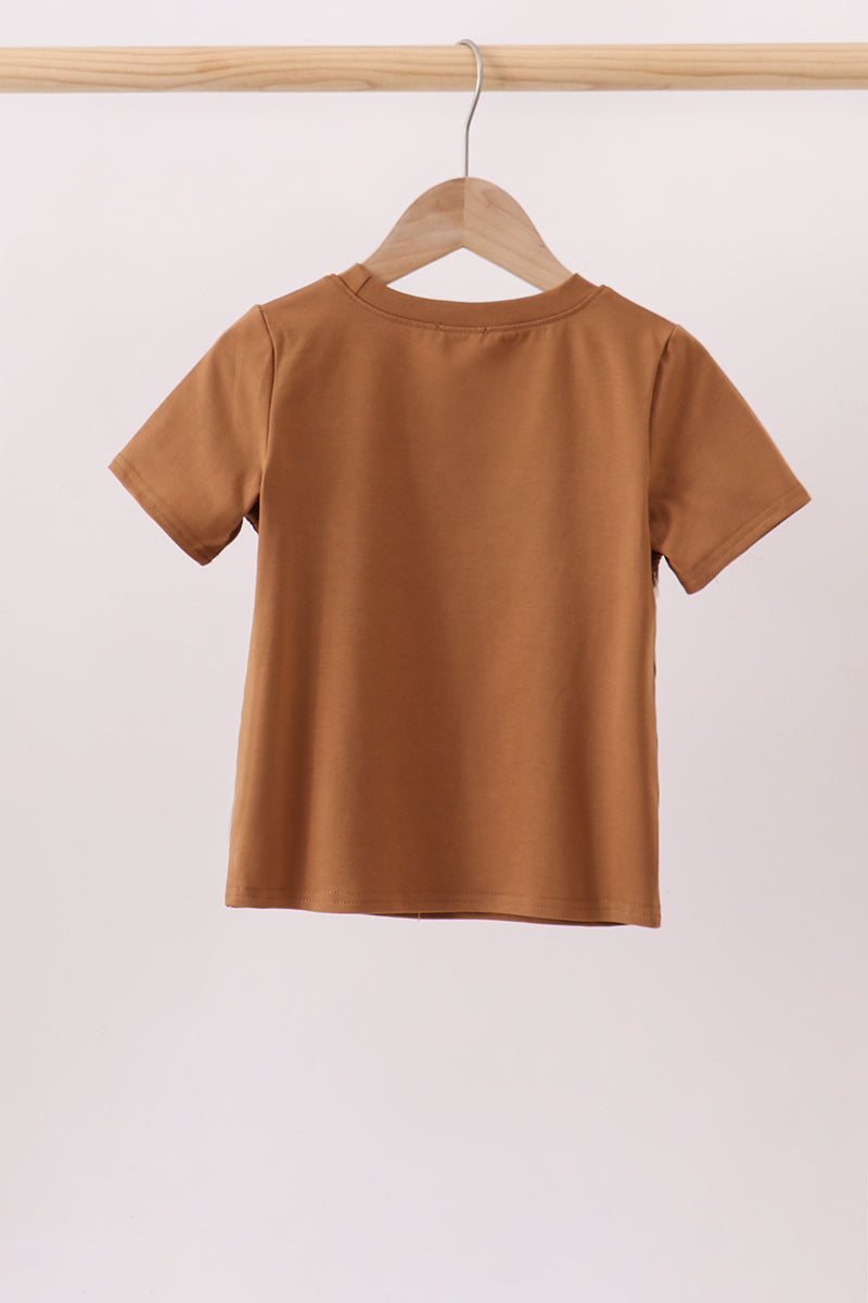 Brown Pumpkin Smocked Top