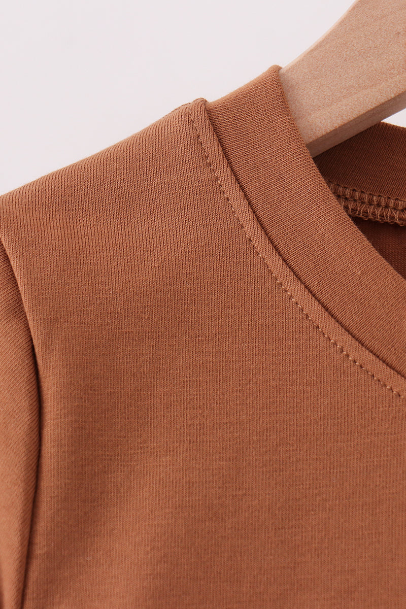 Brown Pumpkin Smocked Top